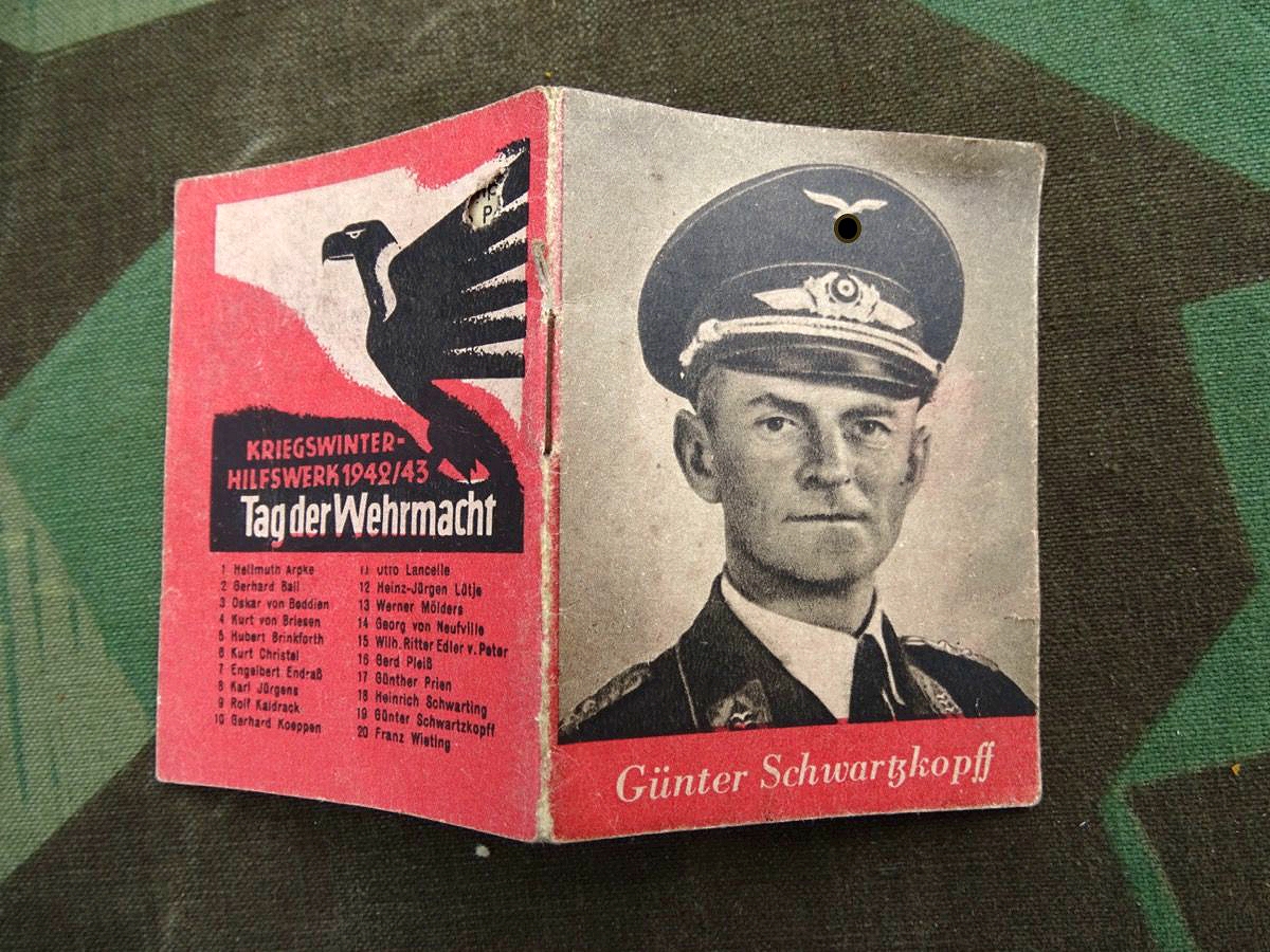 WHW Reichsstrassensammlung Büchlein " Helden d.Wehrmacht. Ritterkreuzträger Günter Schwarzkopf "