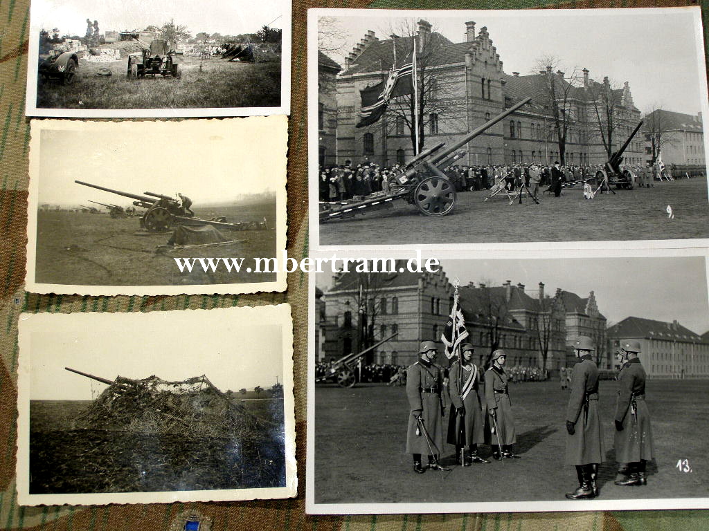 5 Fotos mit schwerer 10 cm Kanone 18