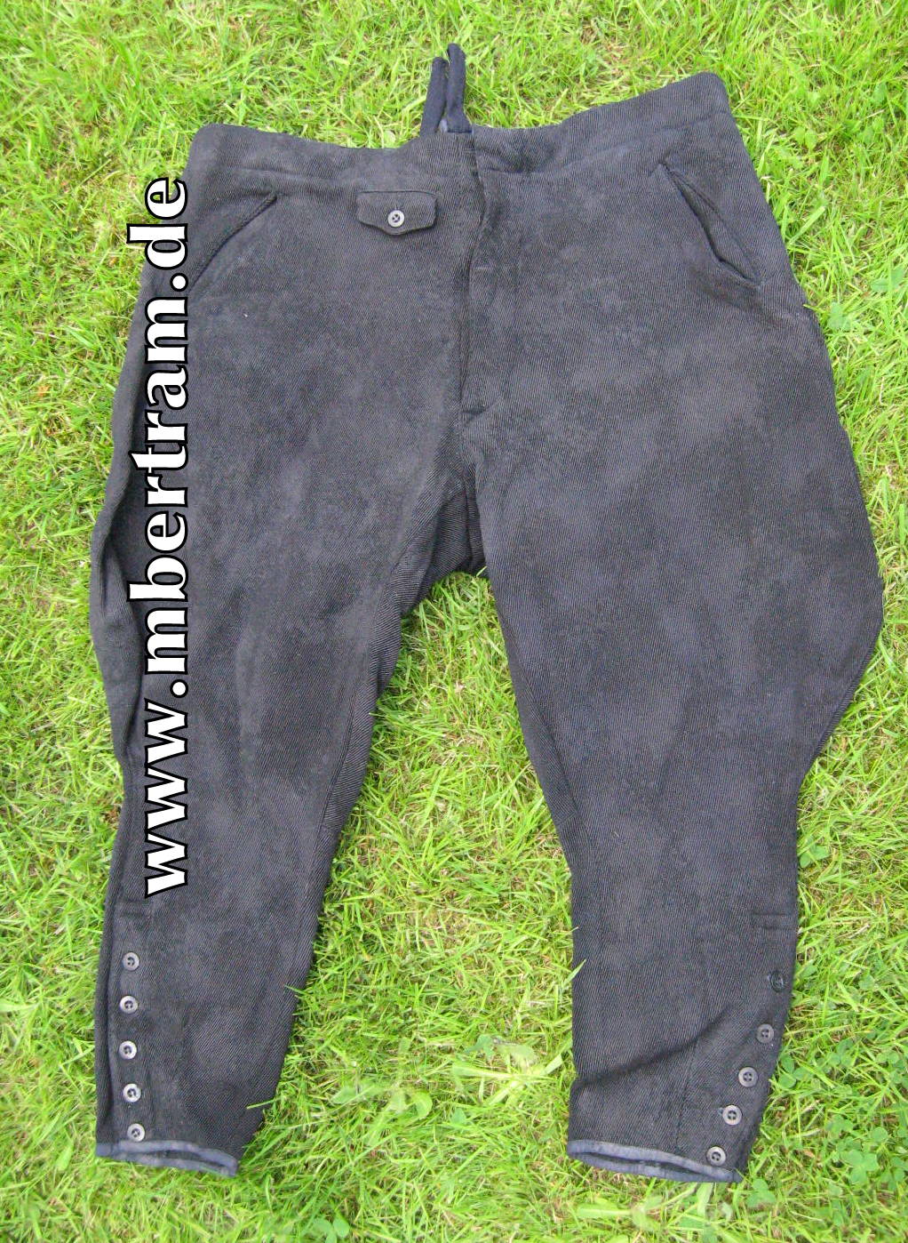 Breecheshose/ Stiefelhose, schwarzer gerippter Stoff 1944