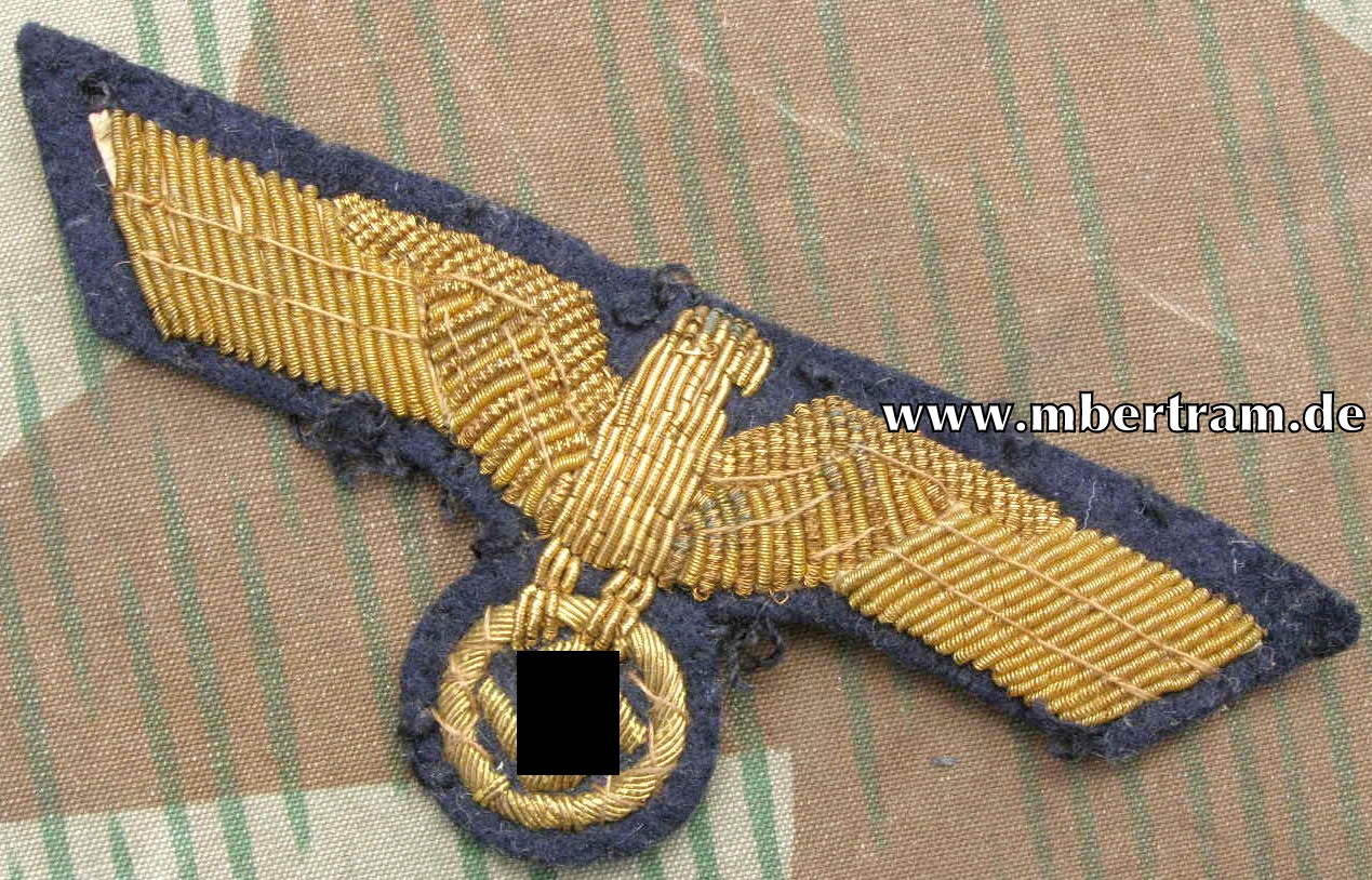 Kriegsmarine Brustadler Offiziere, Metallfaden handgestickt