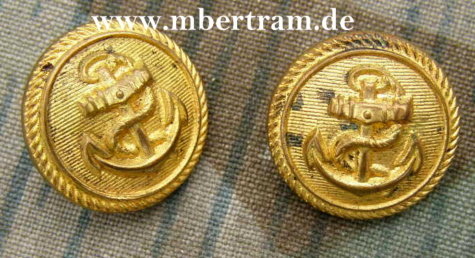 1Paar Kriegsmarine Knöpfe, 18mm, f. Frackkettchen...