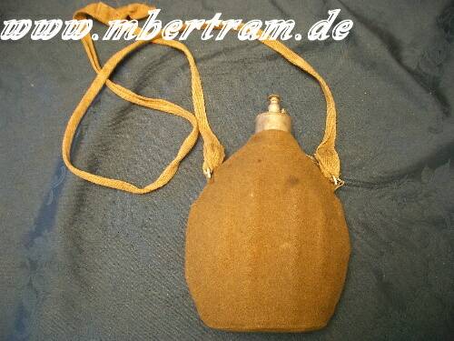 Französische Alu Militär Feldflasche, Bezug, Riemen