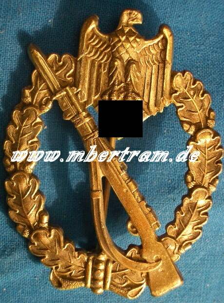 Infanterie Sturmabzeichen Silber. Feinzink, gute Versilberung