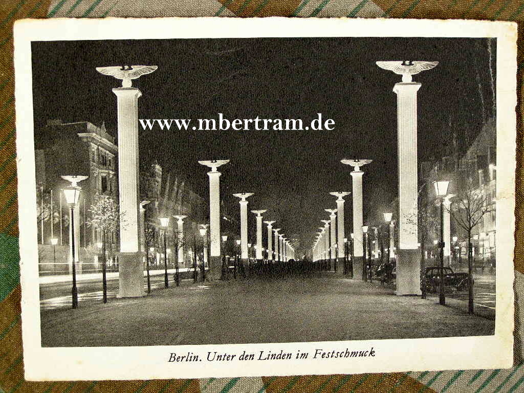 Propaganda Postkarte, Berlin unter den Linden im Festschmuck