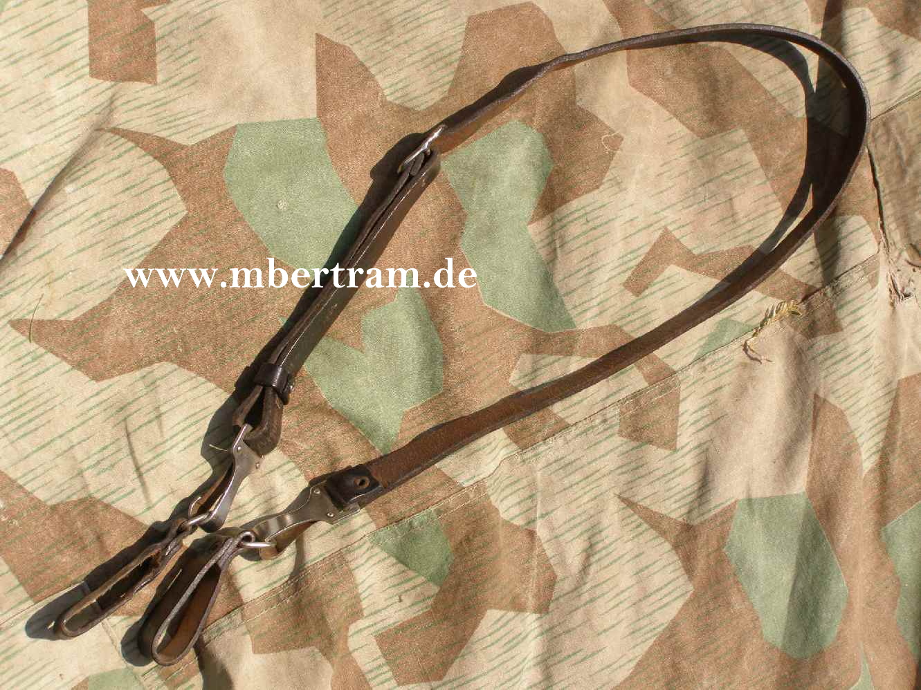 Schulterriemen NSKK, Polizei, SS, HJ od. WH, schwarzes Leder