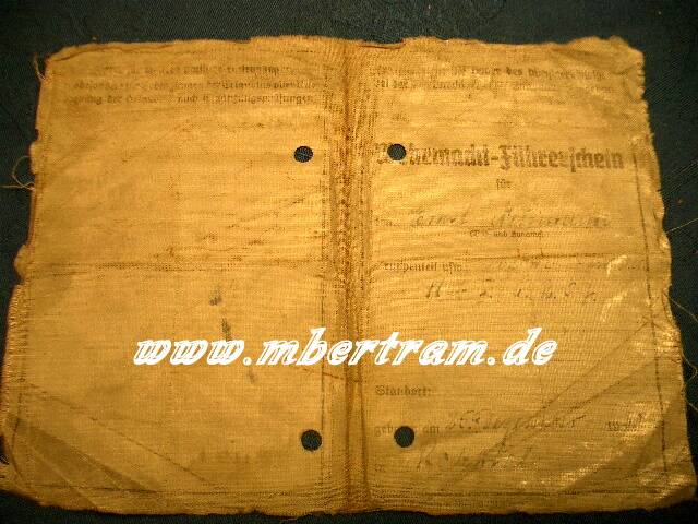 Wehrmacht Führerschein Klasse 1 vom 5.08.1940