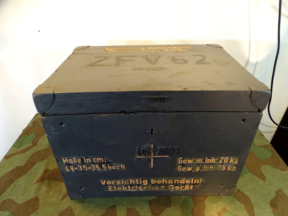 Luftwaffe Transport Kiste für Flak Radar Gerät ZFV 62, Tarnname " Zobel " 