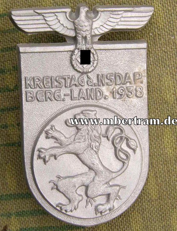 Treffabzeichen " Kreistag der NSDAP bergisch Land 1938"