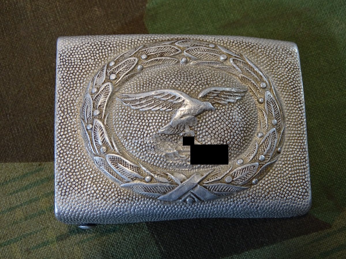 Luftwaffen Koppelschloss Aluminium, durchgeprägt, für Manschaften, entnazt. 