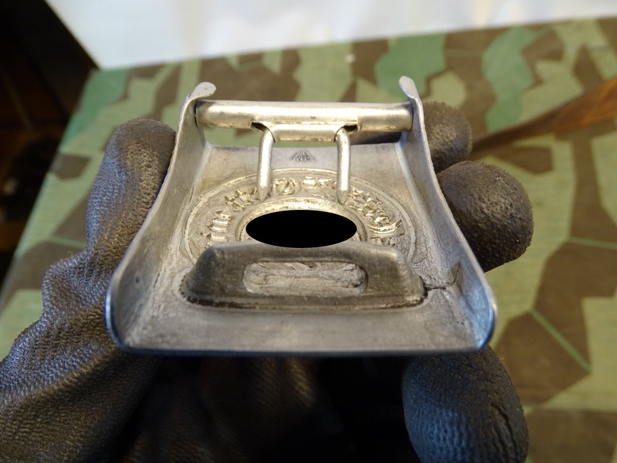 Aluminium Koppelschloss mit Koppelriemen, Polizei, 3. Reich. Hst.: JMO Aluminium Koppelschloss mit Koppelriemen, Polizei, 3. Reich. Hst.: JMO