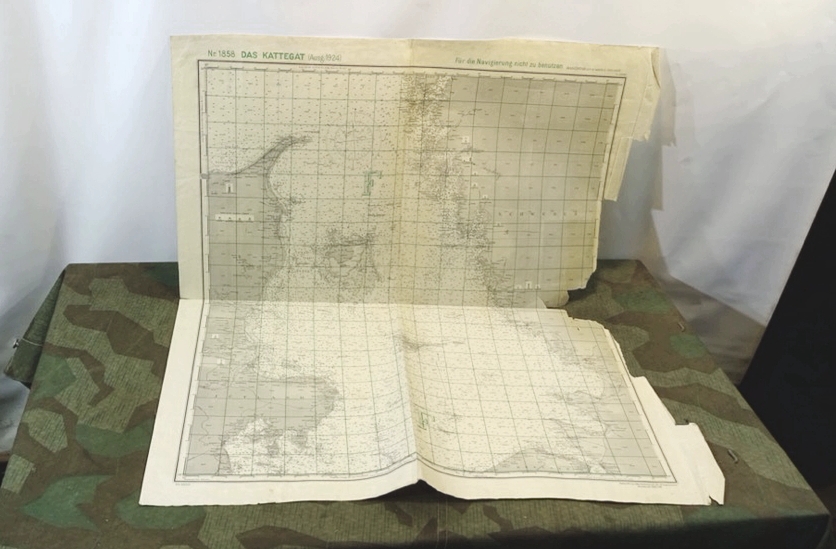 Kriegsmarine Dienst Seekarte " Das Kattgat  D-. 1858 Korr. 1935"