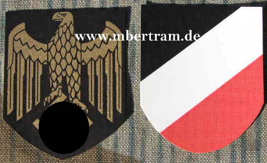 Replik : Paar Wehrmacht Kriegsmarine Helmwappen, hauchdünn