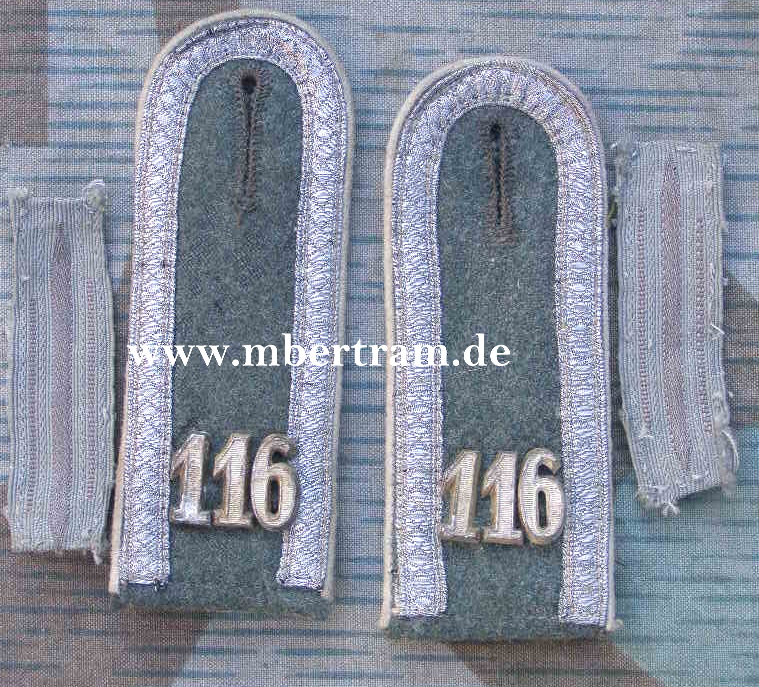 Paar Schulterklappen, Kragenspiegel, Unteroffizier, Infanterie