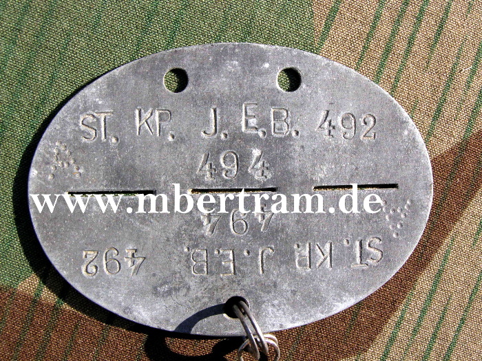 WH Erkennungsmarke, Stamm Kp. Inf. Ers. Bataillon 492