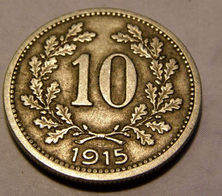 10 Pfennig Stück, kunstvolle Originalmünze nach 1915