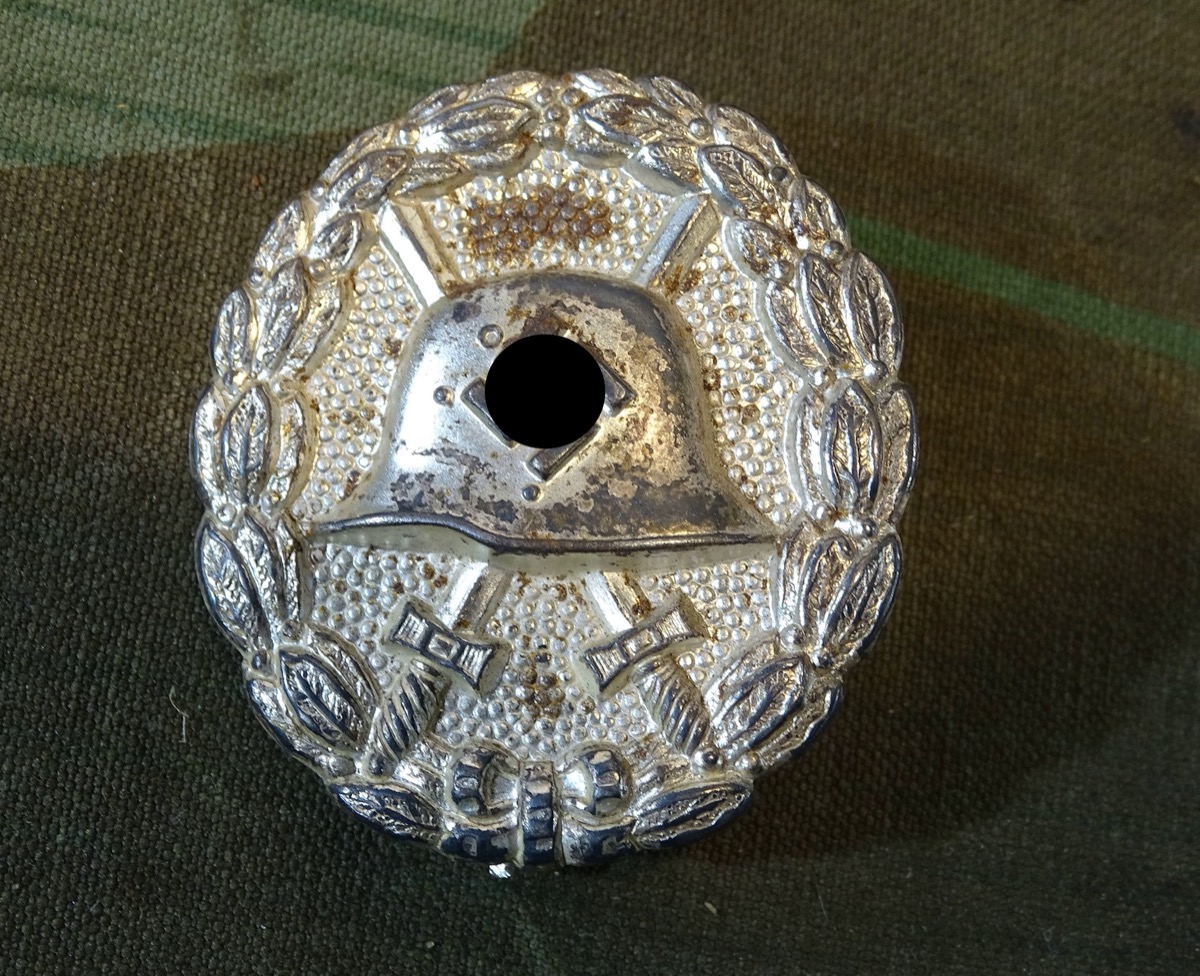 Frühes Verwundeten Abzeichen in Silber, 1. Modell mit großem Stahlhelm, 1939 ( Legion Condor) 
