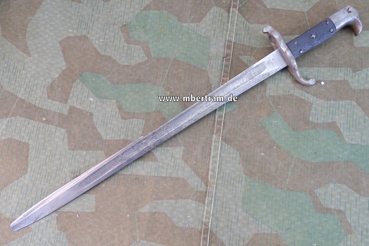 16689-7 Preussischer Extra Hirschfänger M 1871 mit Klingenätzung, ohne Scheide