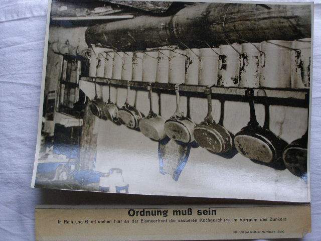 Ordnung muss sein, dt.Kochgeschirre i.Bunker Eismeerfront
