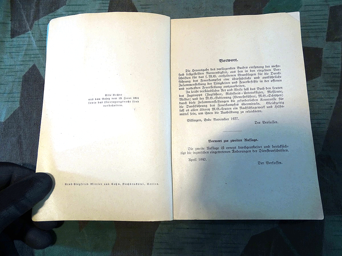 Der Feuerkampf des L.MG,( MG 34)  Feuerbefehle und Tätigkeiten in offener und verdeckter Feuerstellung, 1940