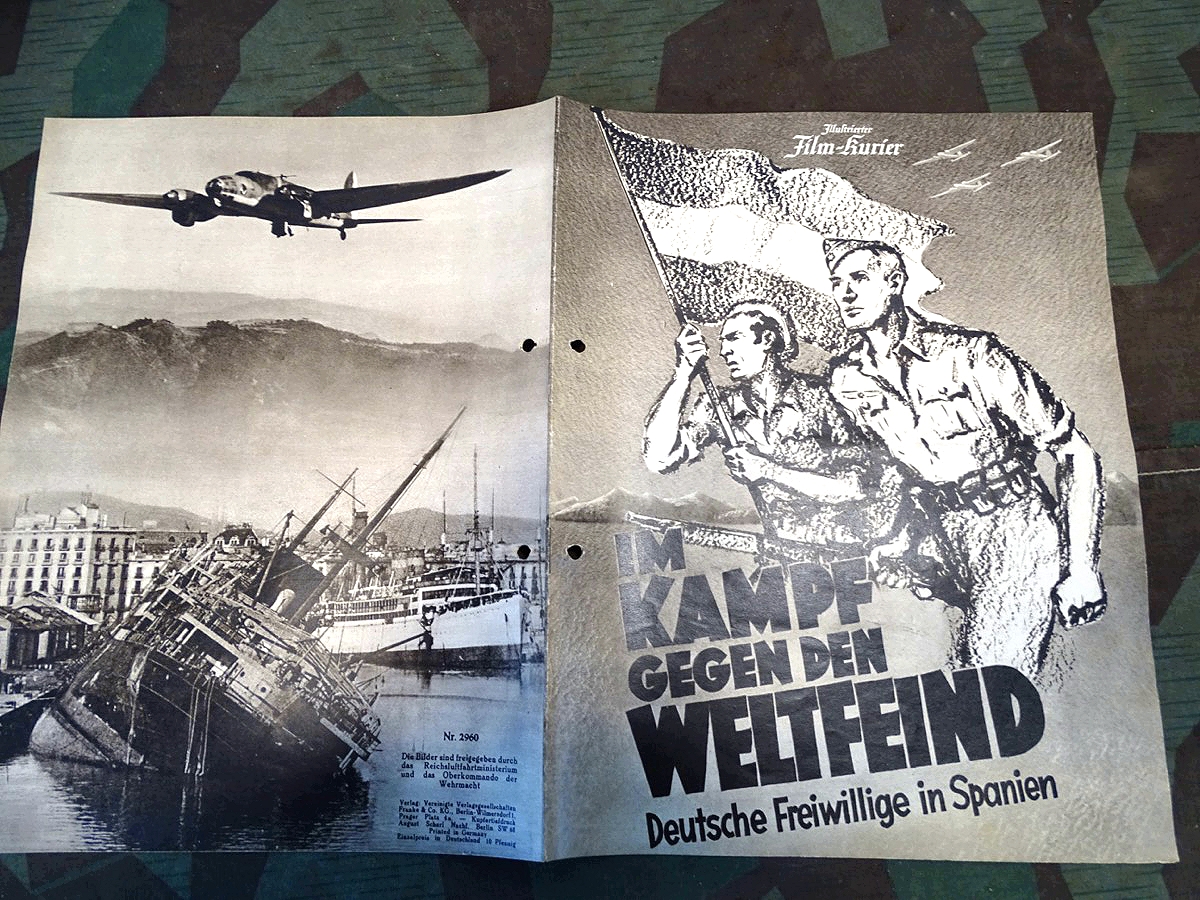 Film-Kurier, Kino Programmheft, Im Kampf gegen den Weltenfeind, Freiwillige in Spanien, 1939