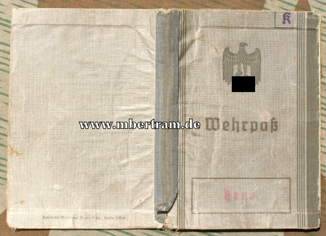 Wehrpass: A.Batl.13.Pz.Div., VWA, 1.Pz.Gren.Rgt.93