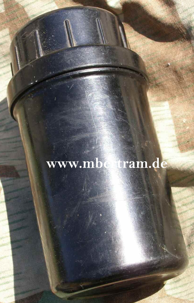 Wehrmachts Zünderdose Bakelit, H 15cm, Boden 6,8cm