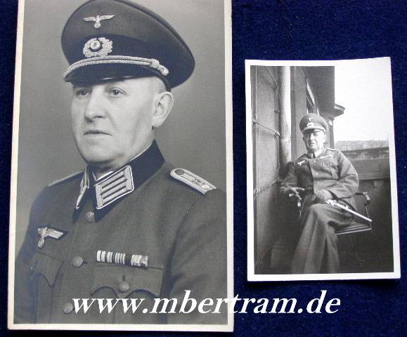 2 Fotos: H.Beamter, Heeresinspektor mit Schirmmütze 1941