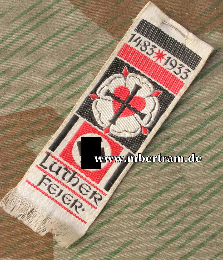 1483 / 1933 Luther Feier, Seidenbändchen, gestickt