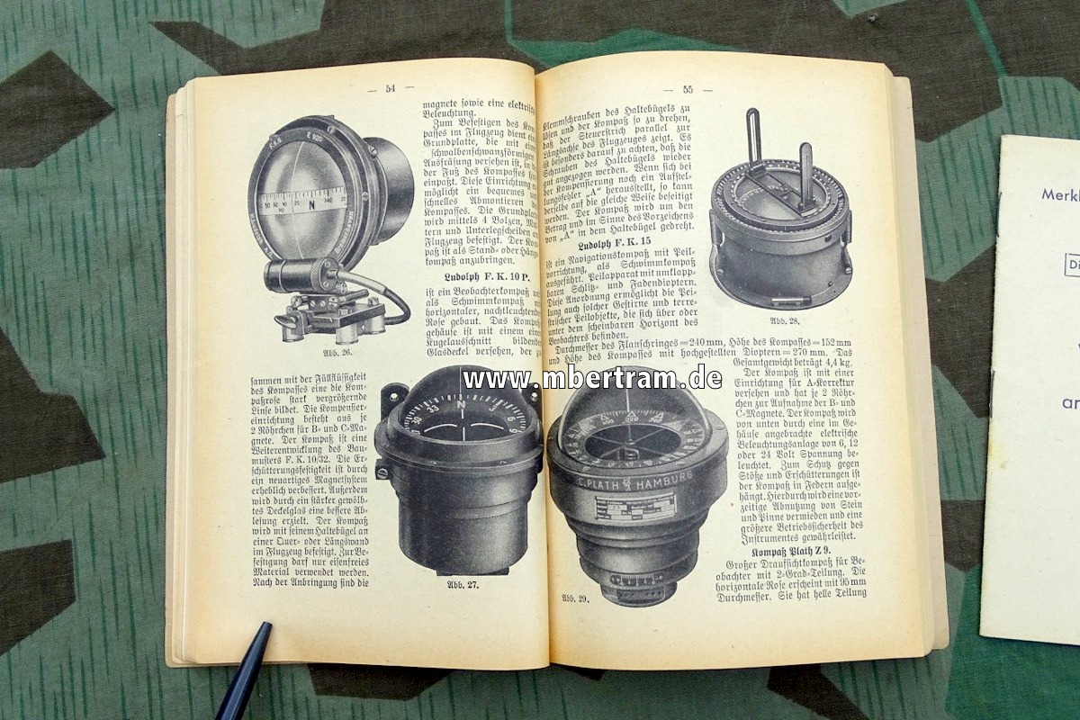 Handbücher der Luftwaffe, Die Luftfahrt Navigation,  1940, 195 S. , 115 Abbildungen