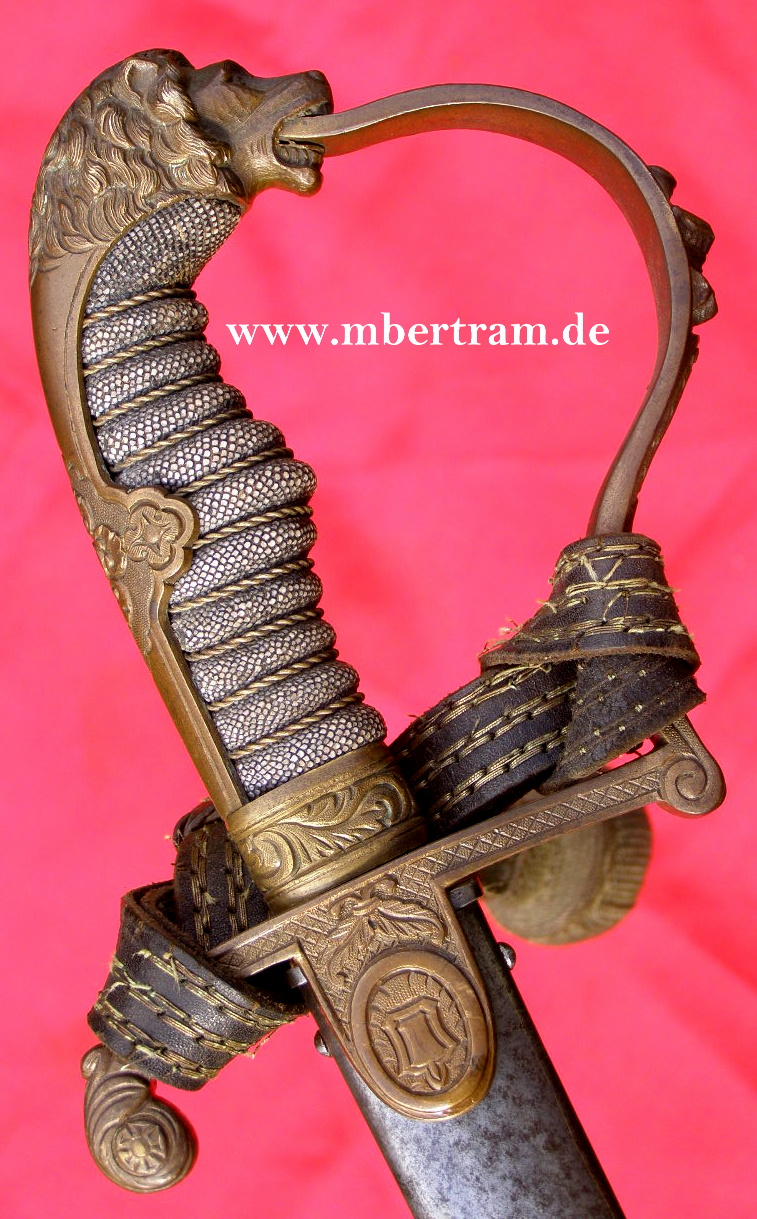 10412-4 Preussen Löwenkopfsäbel für Artillerie Offiziere um 1870