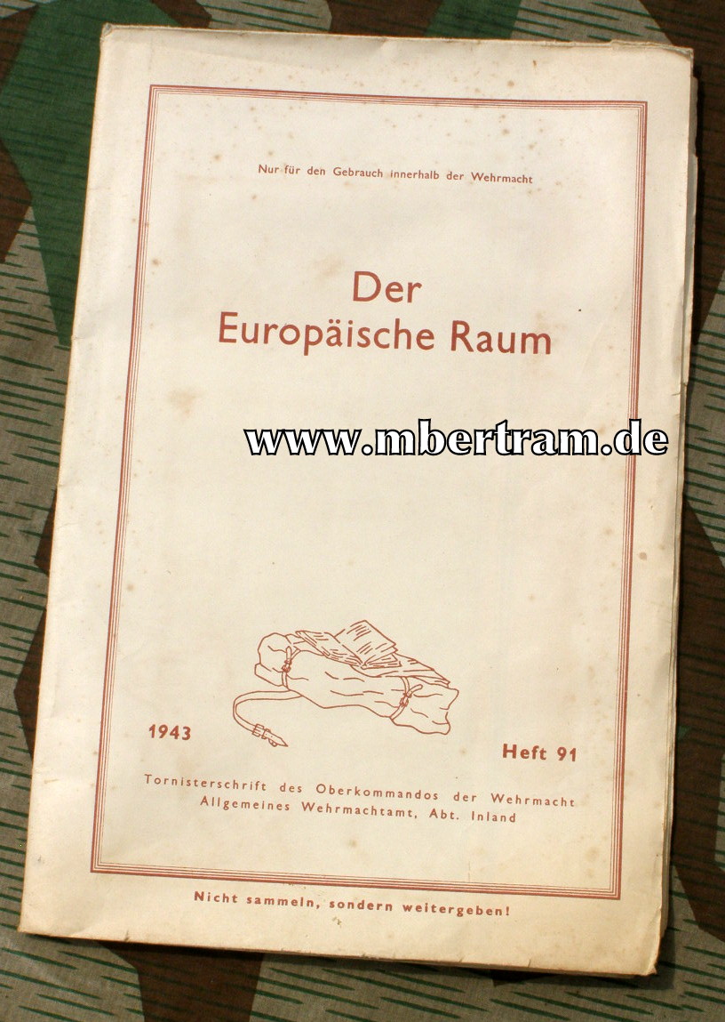 Wehrmachts Landkarte: " Der Europäische Raum" 1943"