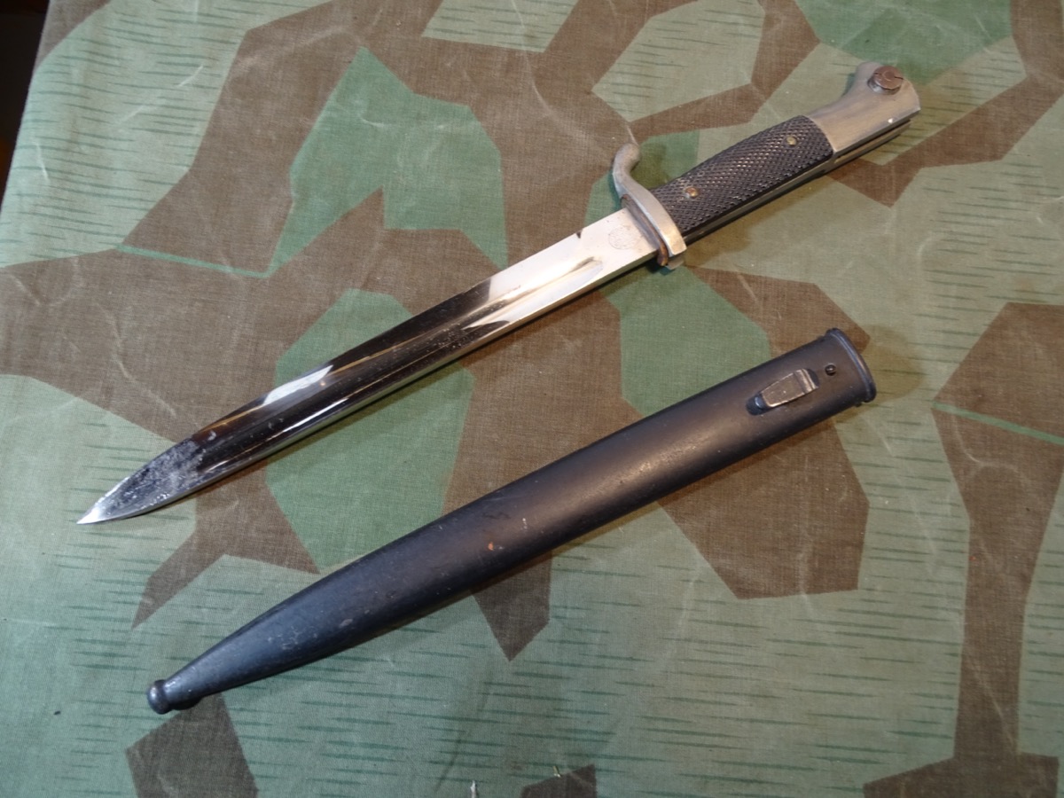 Aufpflanzbares Wehrmachts Extra Seitengewehr KS 98, E. u. F. Hörster Solingen  Aufpflanzbares Wehrmachts Extra Seitengewehr KS 98, E. u. F. Hörster Solingen