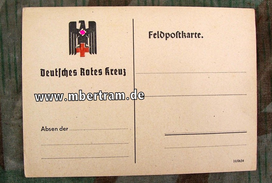 Wehrmacht 2. Weltkrieg Feldpostkarte, Deutsches Rotes Kreuz