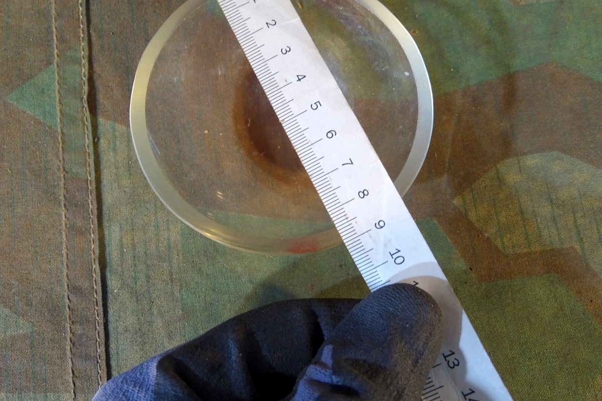 Kuppelglas für Revi Luftwaffe, wahrscheinlich Revi 16 d für ME 262