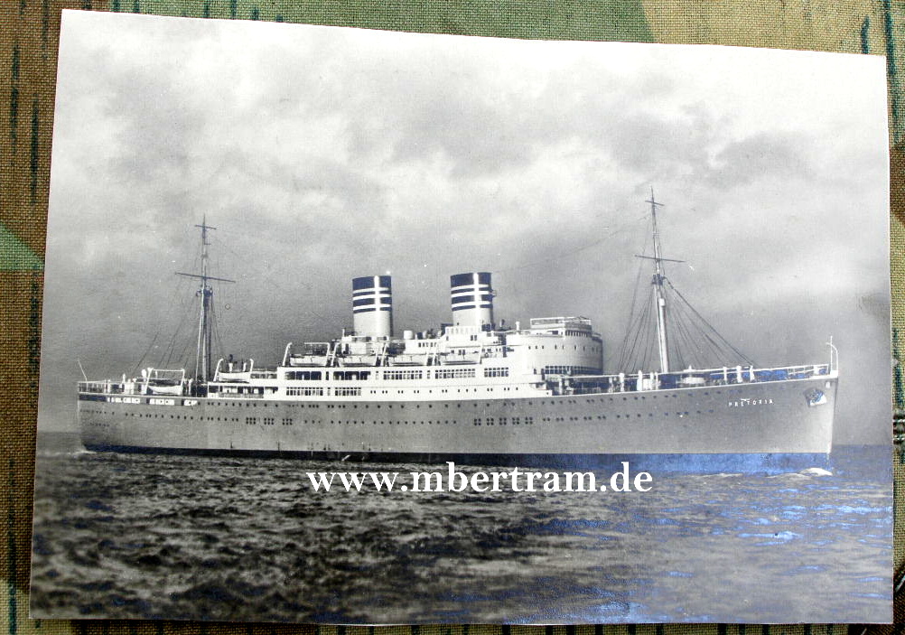 Fotopostkarte, Schnelldampfer "Pretoria", 25.3.37