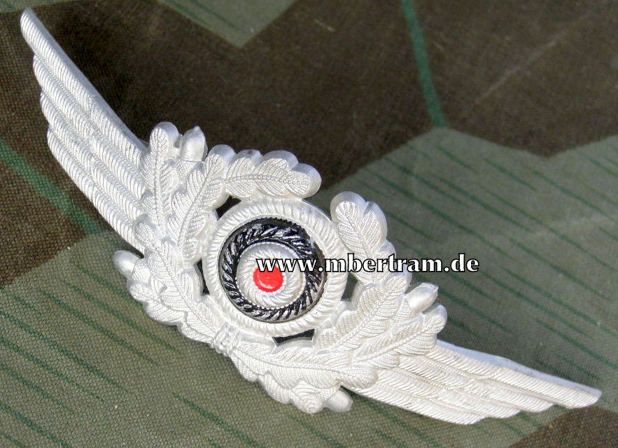 Luftwaffe Schirmmützenschwinge mit Kokarde, Aluminium