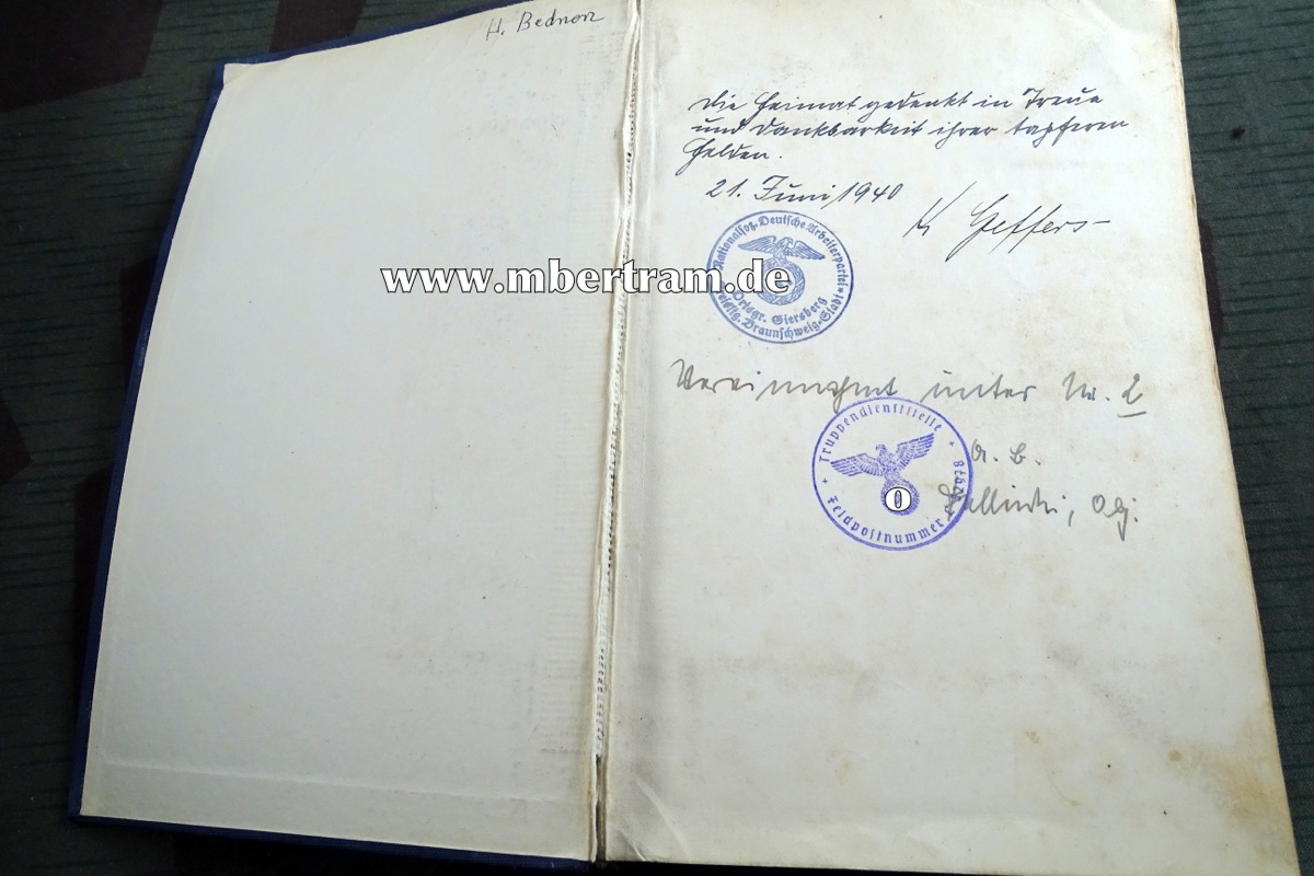 15073-4 Hermann Göring. Werk und Mensch Gritzbach Erich, Schutzeinband, Widmung 1940