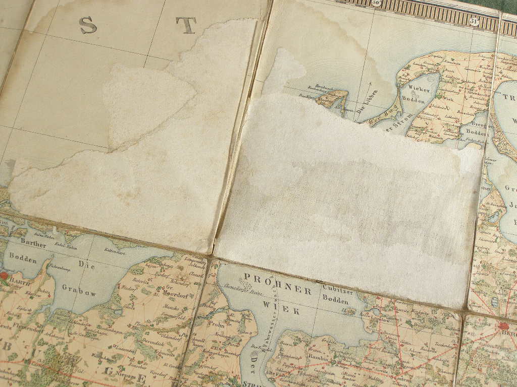 Landkarte, Leinen, Neu Vorpommern und Insel Rügen, 1874