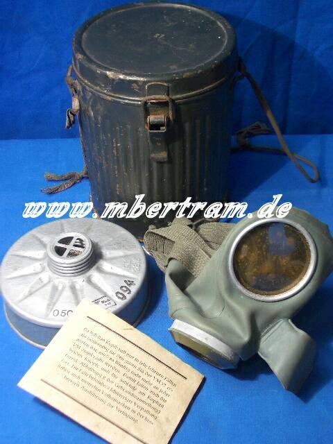 Luftschutz Volksgasmaske, Filter, gerippte niedrige Blechdose