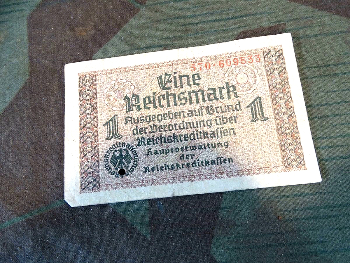 1 Reichsmark 30er / 40er Jahre, Original Geldschein aus dem 3 Reich