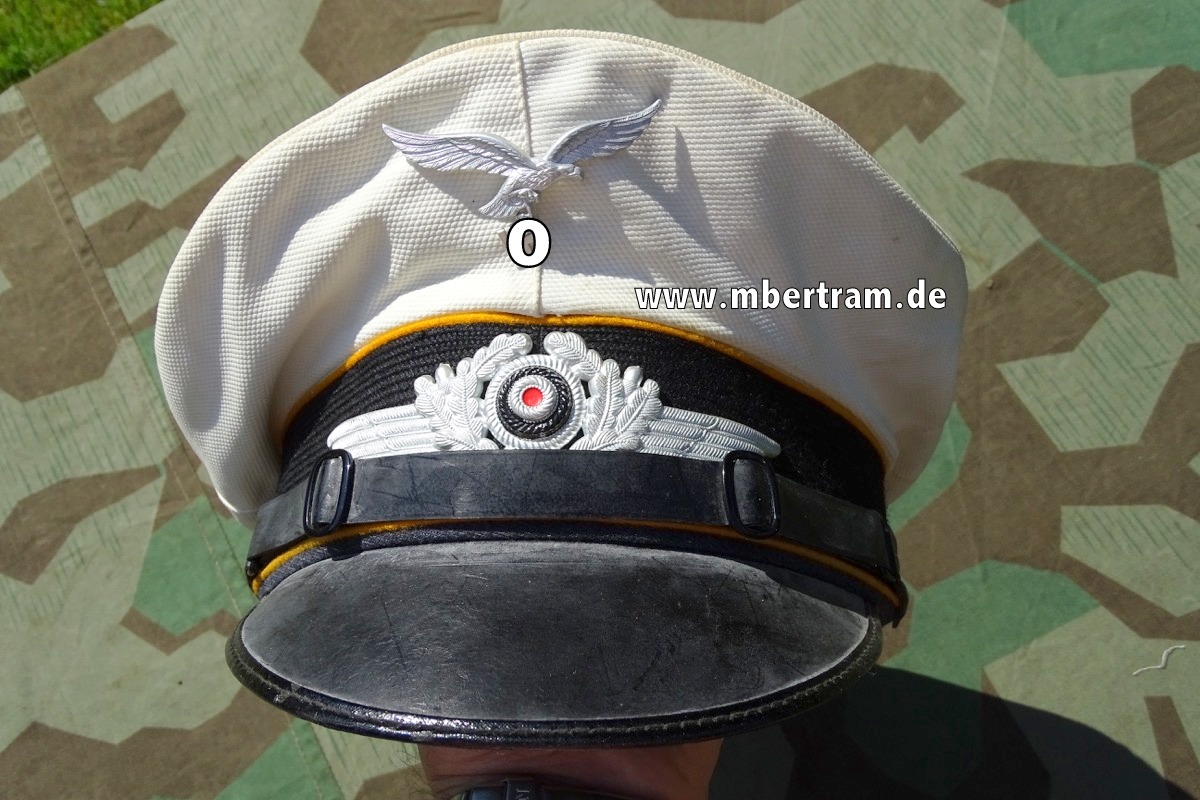 Luftwaffe weiße Sommerschirmmütze Mannschaften u. Unteroffiziere, gelbe Paspel