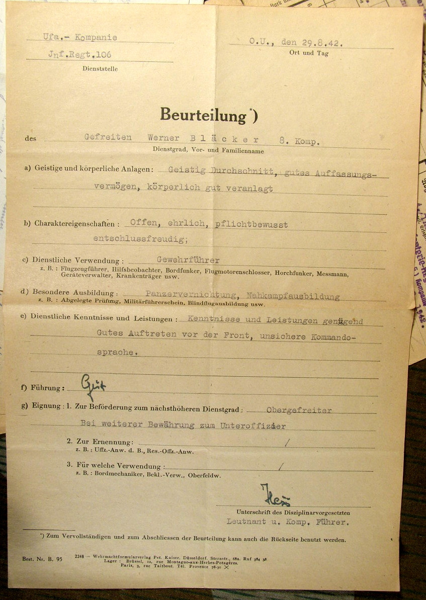 624-7 Wehrstammbuch Nahkpf Ausbildung, Pz.Vern.abz.,EK2, NkSp.