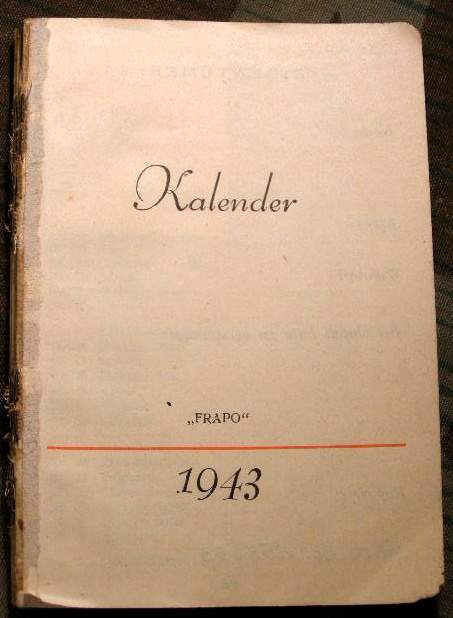 Taschenkalender von 1943 mit Einträgen eines dt. Soldaten.