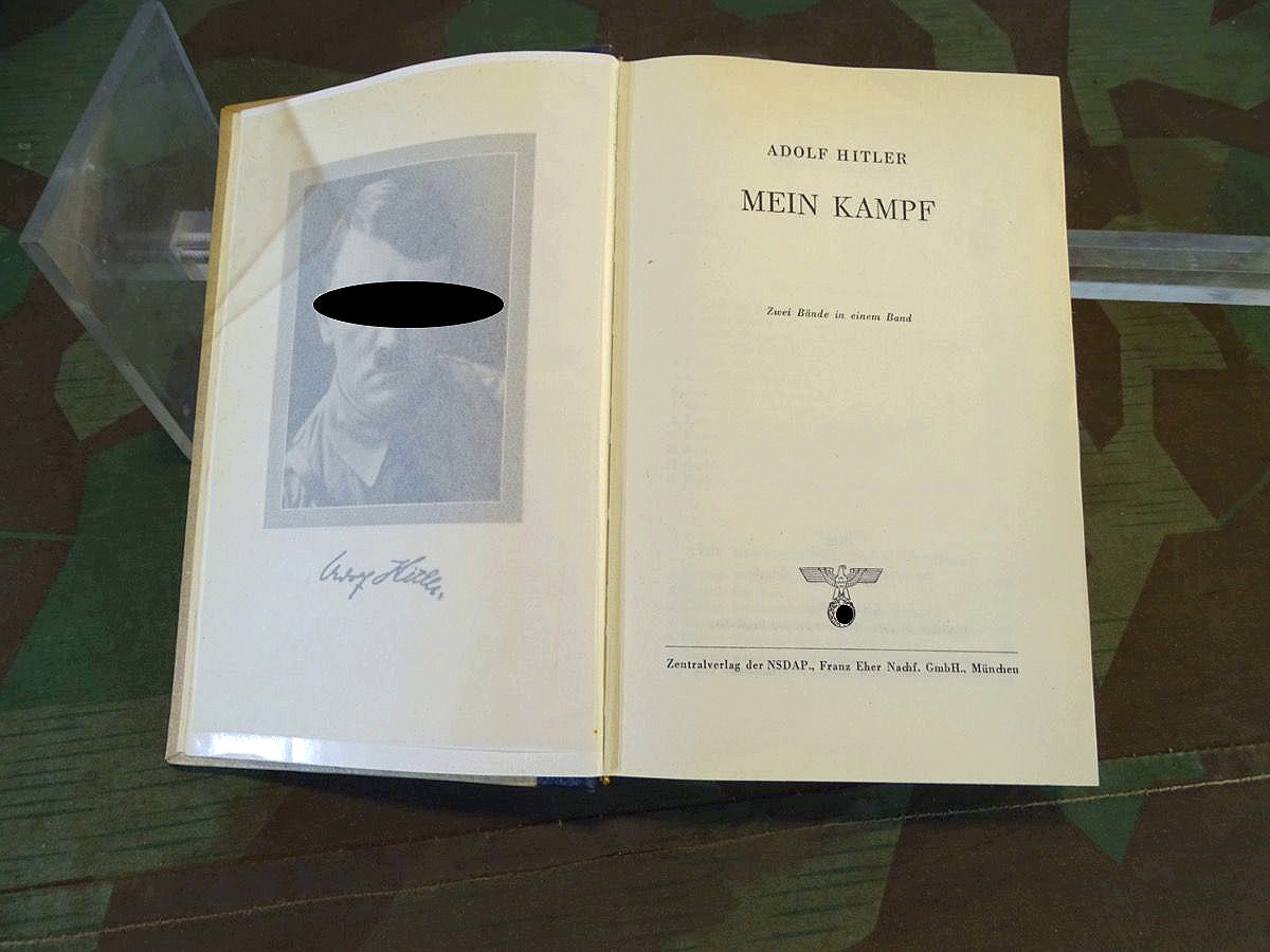 Mein Kampf, A.Hitler, Hochzeitsausgabe, blauer Lederrücken, Stadt Wuppertal 1942