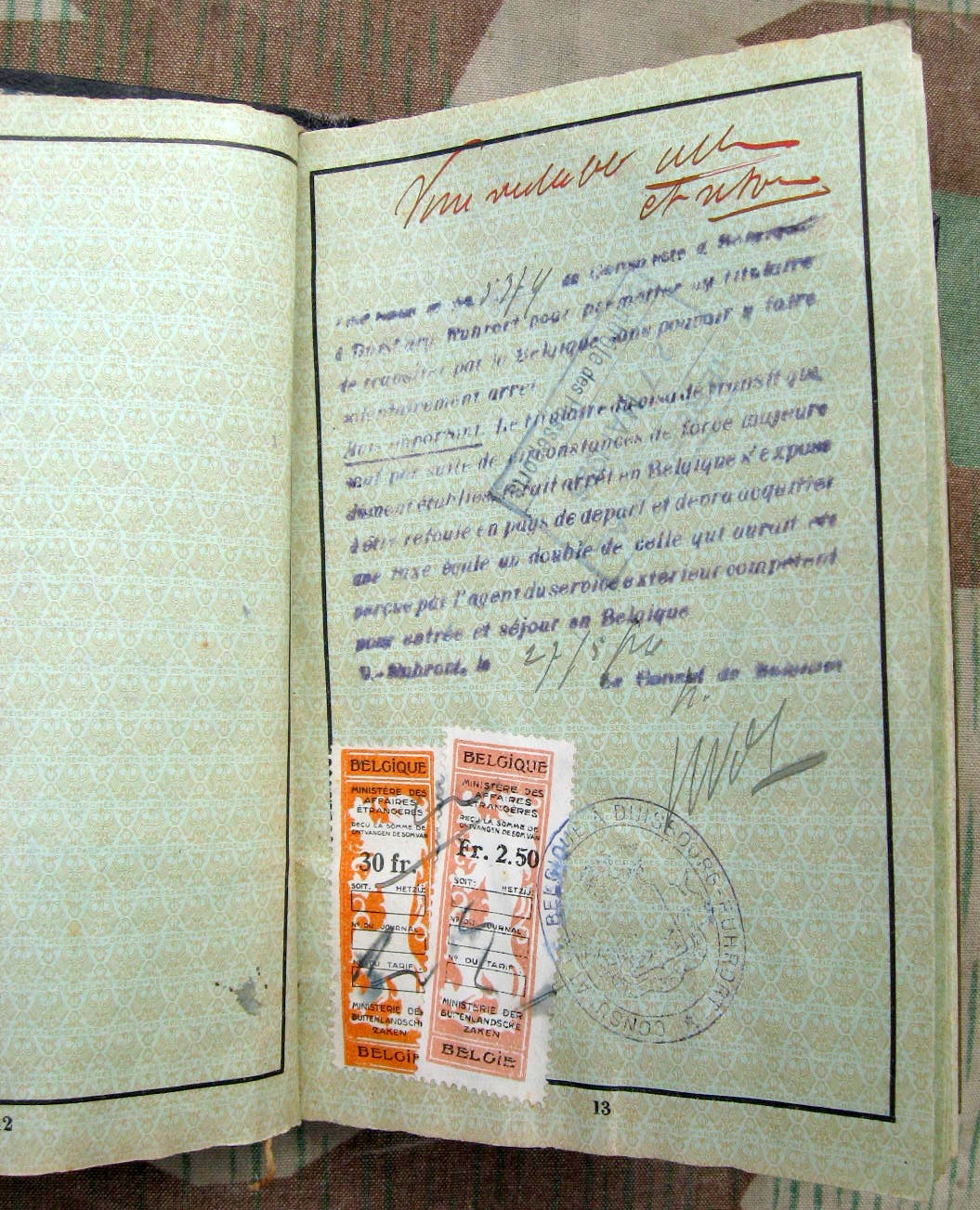 12925-9 Reisepass u. Militärpass Wuppertaler Bandwirkermeister