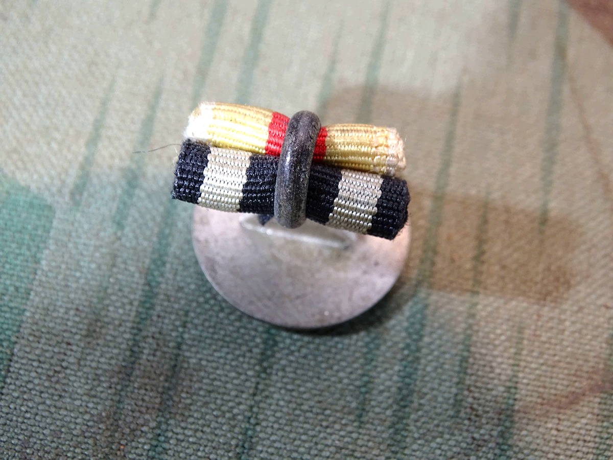 2er Knopfschleife, Knoppfrolle, Knopflochdekoration: EK 2 1914,Verdienstmed. 1908 Fr.II. Baden