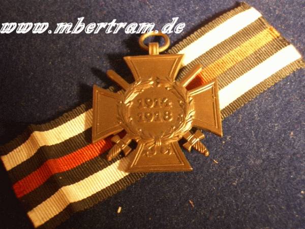 Ehrenkreuz für Frontkämpfer 1914 -18 , am Bandabschnitt