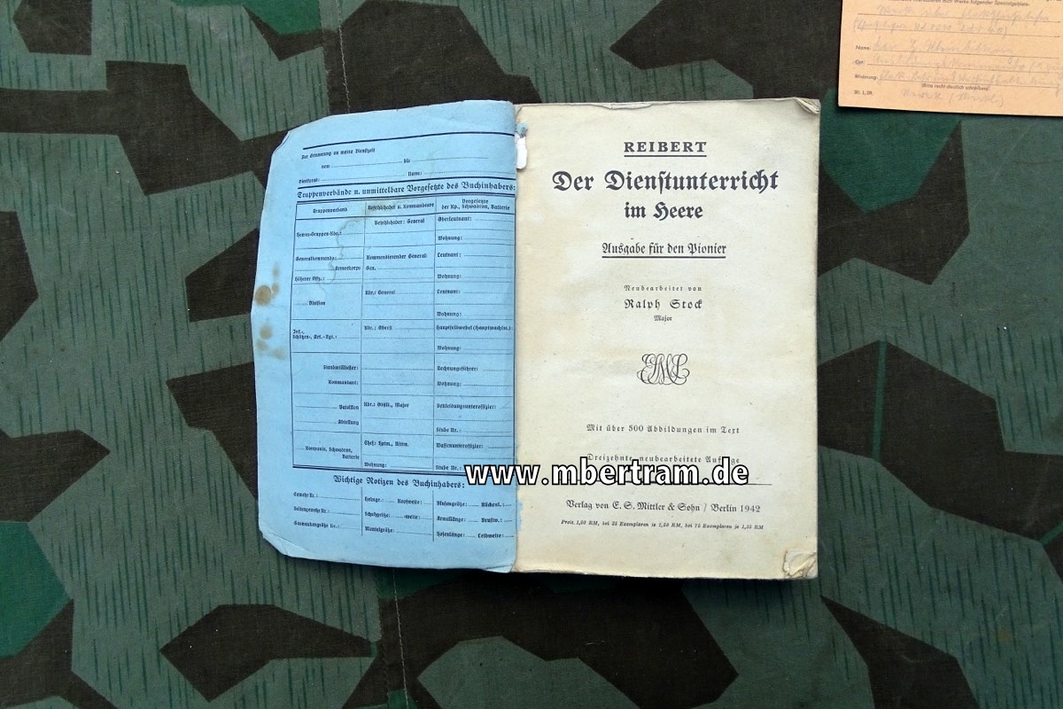 Dienstanweisung: Reibert, für den Pionier , Ausgabe 1942