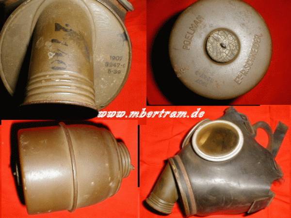 FRANZÖSISCHE GASMASKE M 1939 MIT FILTER