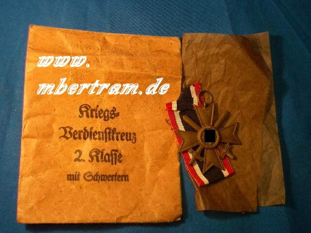 KvK 1939 2. KL. MIT SCHWERTERN, TÜTE, Hst: "Biedermann"